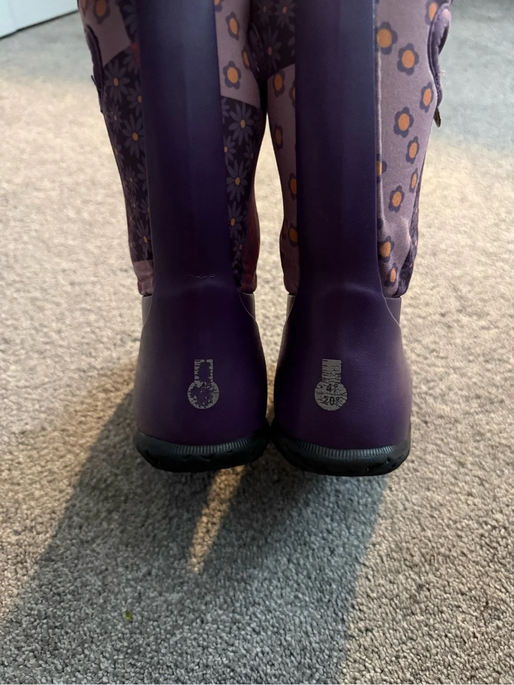 BOGS Purple Floral Kids' Pull-On Rain Boot Sz 12